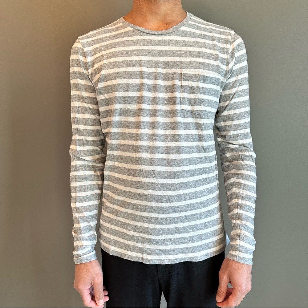 Bonobos Gray Striped Long Sleeve Shirt